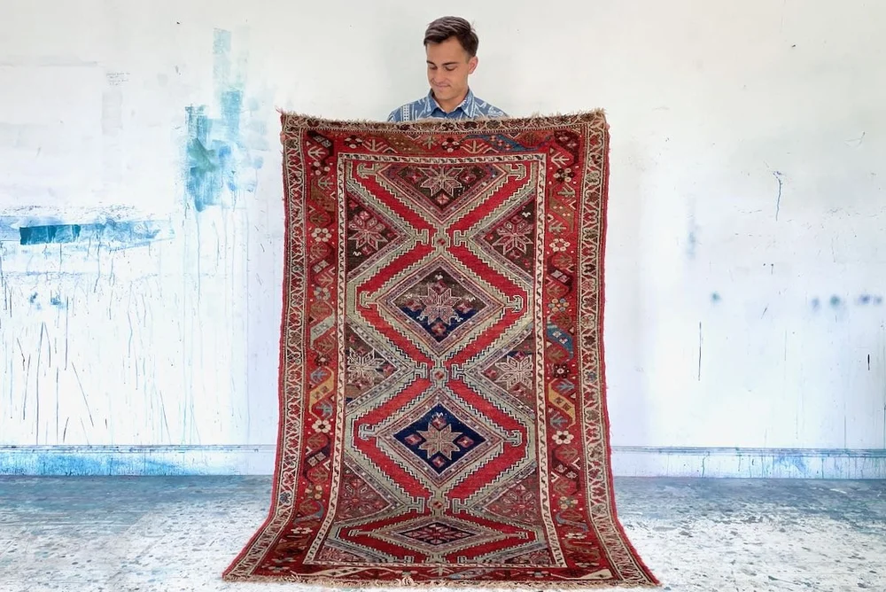 ラグ kurdi old rug KURDISH ANTIQUE RUG 4'4